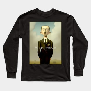 Bourgeoisie: A bourgeoisie man stands alone on a Dark Background Long Sleeve T-Shirt